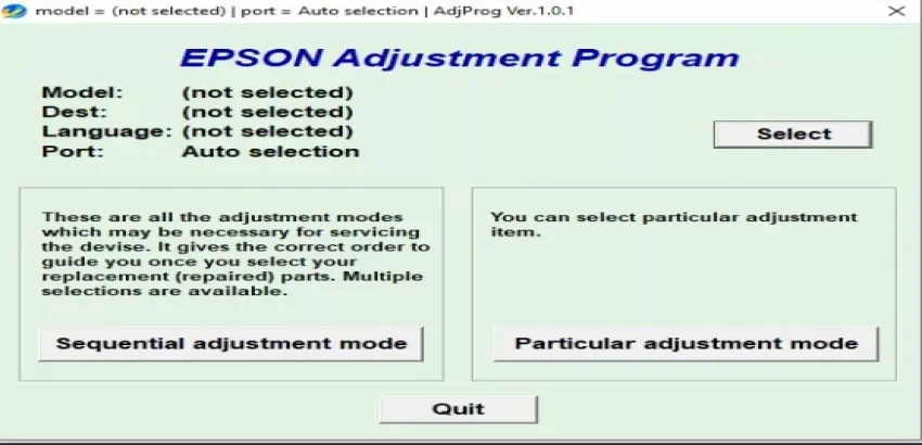 Epson L3110 Adjustment Program